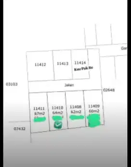 Kavling Tanah Siap Bangun dlm Cluster Akses 2 Mobil 64m² SHM Condet