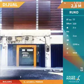 Dijual RUKO 3 lantai di Poros jln. Letjen S. Parman, Purwantoro, Mlg