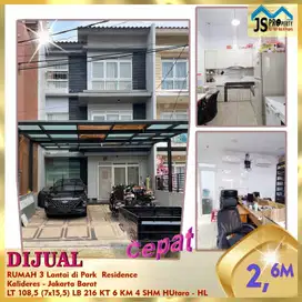 DIJUAL RUMAH 3 LANTAI DI PARK RESIDANCE KALIDERES JAKARTA BARAT