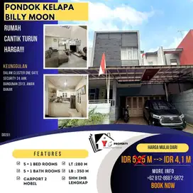 PONDOK KELAPA BILLY MOON RUMAH CLUSTER  TURUN HARGA JUAL CEPAT S670