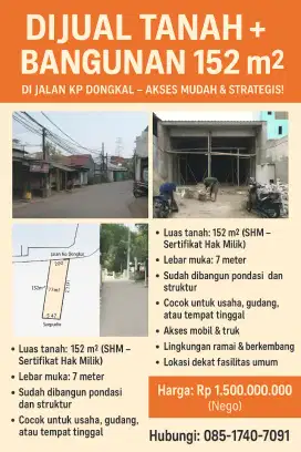 Di jual Cepat Bangunan Komersil Di Pinggir Jalan Ketapang Cipondoh