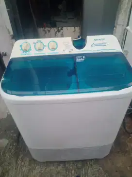 Mesin cuci 2 tabung sharp 9,5 kg normal siap pakai nego tipis