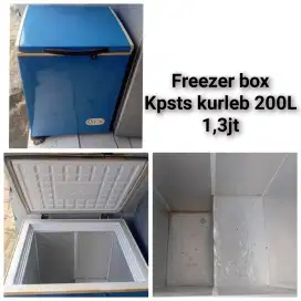 Freezer box 200L bekas bergaransi