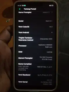 Hp realme C1 ram 3/32