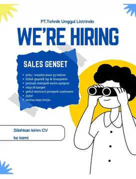 Lowongan Sales Marketing Genset Loker