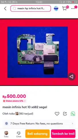 Infinix hot 10 pro mesin lcd ok