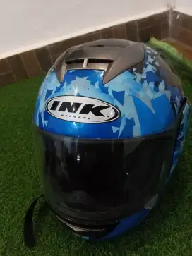 Helm INK CL max motif 6 blue black original mulus banget
