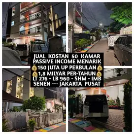 JUAL KOS KOST KOSAN KOSTAN 50 KAMAR DI SENEN JAKARTA PUSAT