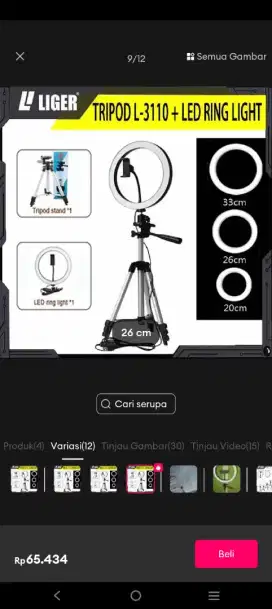 Tripod +led lighting 26cm