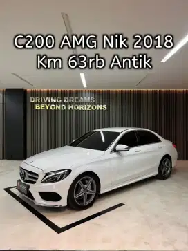 Mercedes Benz C200 AMG Line AT 2018 Putih Mercy B272RRR Km63rb