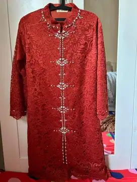 Brukat pesta warna merah bata size M