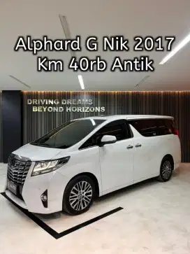 Toyota Alphard 2.5 G ATPM 2017 Putih Pilot Seat B959FBN Km40rb