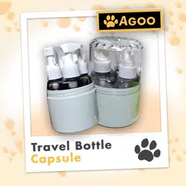 Travel Bottle Bulat set 3 in 1 warna biru botol refill lotion sabun