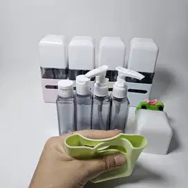 botol travelling 4in1 bentuk oblong plastik lentur botol refiil sampo