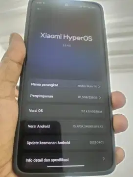 Redmi Note 14 4g 8/256 fullset baru 2 bulan pemakaian