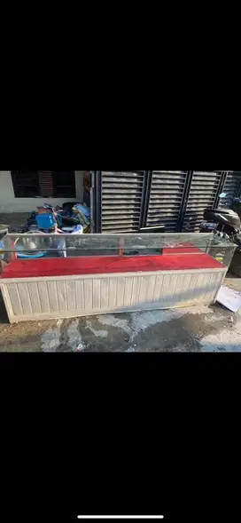 Etalase konter panjang 2 x 1 m