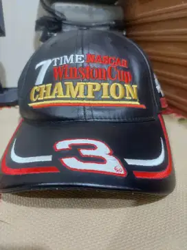 Topi Nascar Vintage bahan Kulit new era