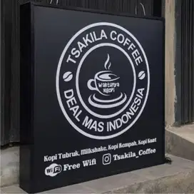Neon box Cafe Bank BPR ATM papan nama menu huruf timbul letter solo