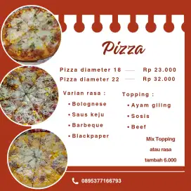 Pizza diameter 18 dan diameter 22