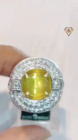 Cat's Eye Alexandrite Chrysoberyl Ring Perak Rhodium