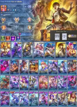 Akun Mobile Legend Kolektor Terhormat IV