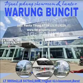 Dijual gedung showroom +office di Warung Buncit,JakSel LT 5,905m2,LB 5