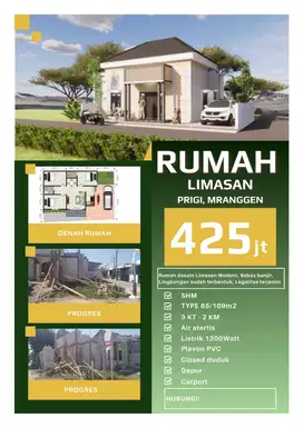 DIJUAL RUMAH MURAH JL PRIGI MRANGGEN DEMAK