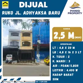 DIJUAL RUKO MURAH 3 LANTAI DI JALAN ADIYAKSA BARU COCOK BUAT USAHA