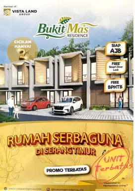 rumah cluster  2 lantai tanpa  dp