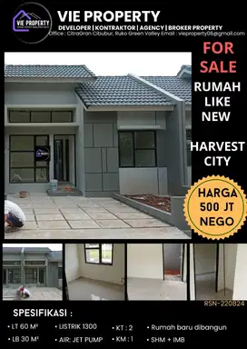 JUAL MURAH   RUMAH BARU DI HARVEST CITY
