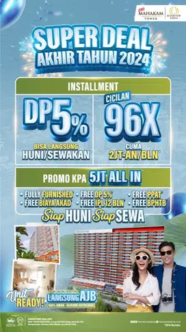 cukup bayar 5jt bisa punya apartemen siap huni