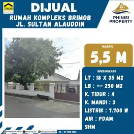 DIJUAL RUMAH DI KOMP. BRIMOB SULTAN ALAUDDIN