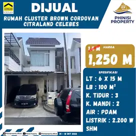 DIJUAL RUMAH DI CITRALAND CELEBES HERTASNING CLUSTER BROWN CORDOVAN