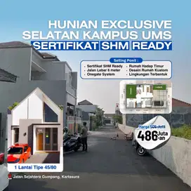 RUMAH ELITE DI KARTASURA DEKAT KAMPUS UMS DAN KOTA SOLO SHM READY