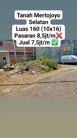 Tanah Dijual Mertojoyo Selatan Merjosari Lowokwaru Malang Kota