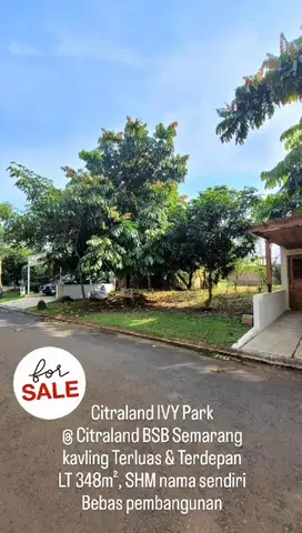 tanah di cluster ivy Park boulevard depan danau