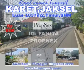 Dijual rumah komersil di Karet,Kuningan,JakSel LT 1637m2,SHM,
