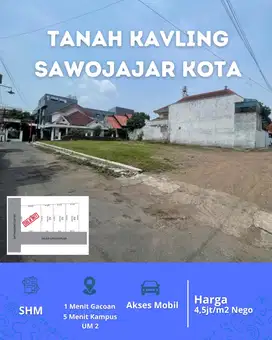 Tanah Murah Sawojajar Kota Hanya 3 Unit Penghabisan