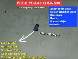 Tanah kavling siap bangun pinggir jl Pala Raya Metro Timur