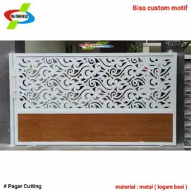 Pagar gerbang minimalis pelat cutting laser mewah