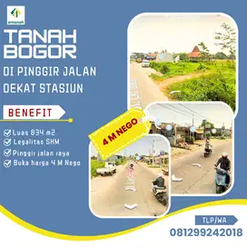 Tanah Bogor Pinggir Jalan Propinsi Dekat Tol Cimanggu Dan SHM