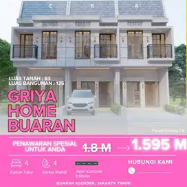Rumah Ready 2 Lantai Murah Klender Jakarta Timur Bebas Banjir Shm