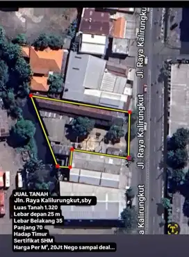 DIJUAL TANAH DI JL RAYA KALIRUNGKUT LOKASI STRATEGIS SURABAYA