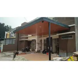Pelapon PVC minimalis mewah atap galvalum rangka hollow galvanis