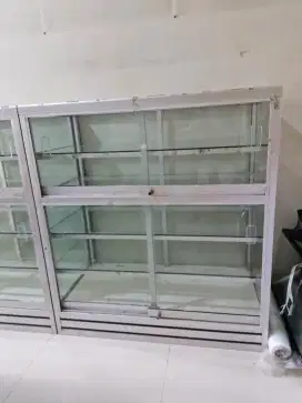 Etalase kaca 100x110x50cm sap 5 aluminium tebal, ada 3pcs