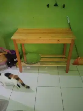 Meja kayu mulus 100 x 50 x 70