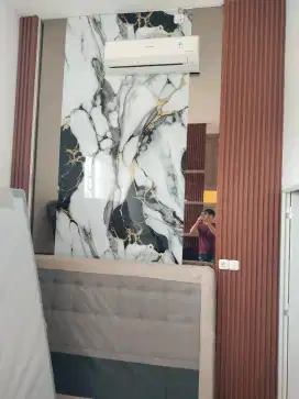 Backdrop ranjang dan tv
