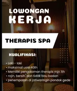 Lowongan therapis spa