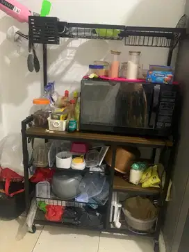 Selma rak troli dapur / hitam