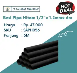 Besi Pipa Hitam 1/2x 1.2mmx 6m